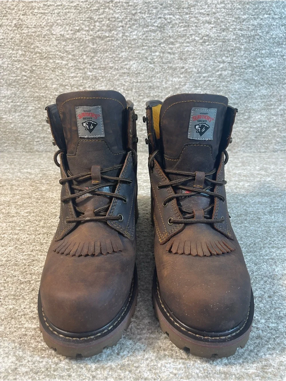 HERMAN SURVIVORS SIZE 10.5 Men's Iselburg Leather Steel Toe Work Boots. SKU#0421